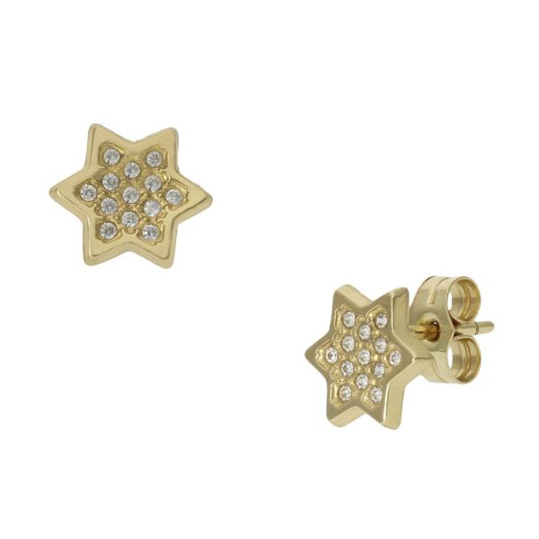 Pendientes oro 18kl estrellas - 8mm