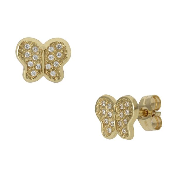 Pendientes oro 18kl mariposa - 8x6mm