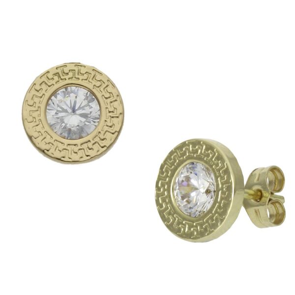 Pendientes oro 18kl chaton - 9mm