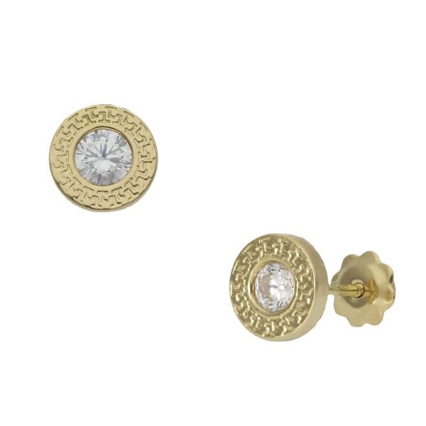 Pendientes oro 18kl chaton - 6.50mm