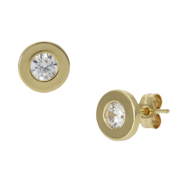 Pendientes oro 18kl chaton - 7.5mm
