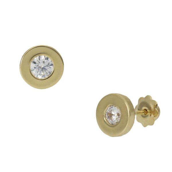 Pendientes oro 18kl chaton - 6.5mm