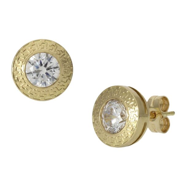 Pendientes oro 18kl chaton - 9mm