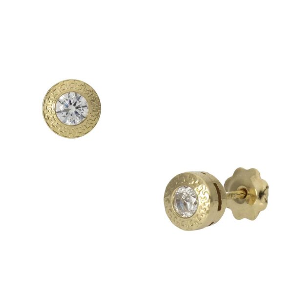 Pendientes oro 18kl chaton - 5mm