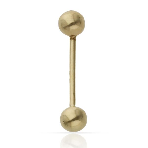Piercing oro 18kl lengua bolas