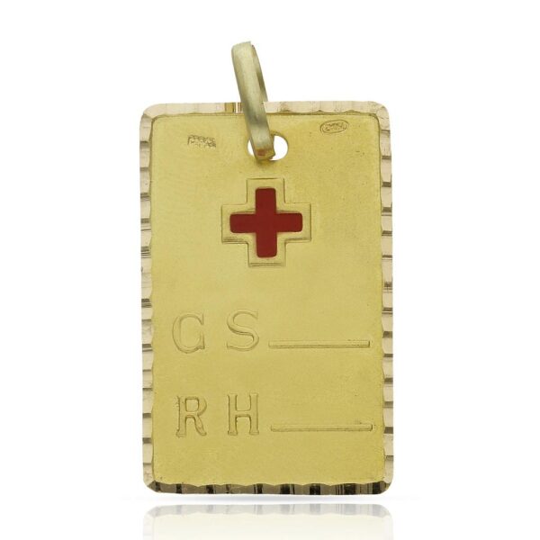 Placas oro 18kl grupo sanguineo - 18x29mm