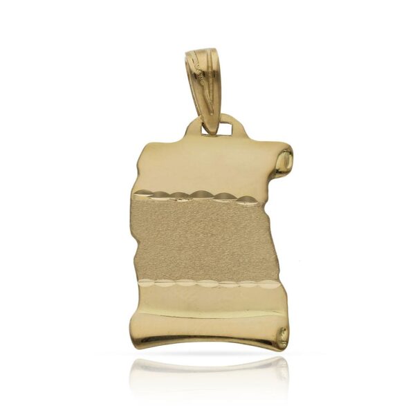 Placa oro 18kl pergamino - 16x23mm
