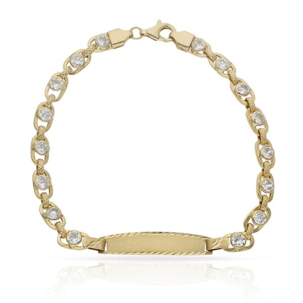 Pulsera oro 18kl troquelada circonitas