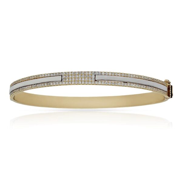 Brazalete oro 18kl bicolor circonitas