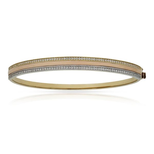 Brazalete oro 18kl tricolor circonitas