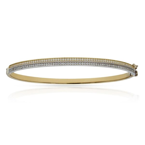 Brazalete oro 18kl bicolor circonitas