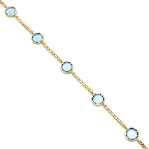 Pulsera oro 18kl bismark piedra azul** agotada temporalmente**
