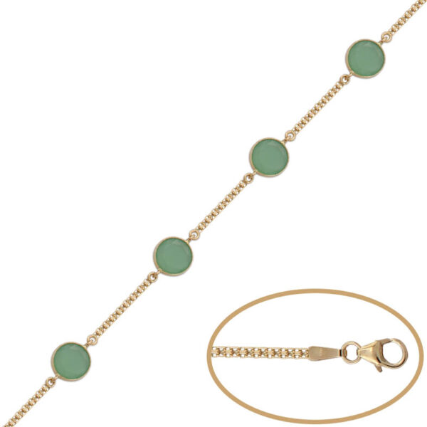 Pulsera oro 18kl bismark piedra verde