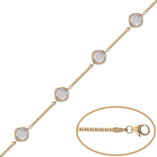 Pulsera oro 18kl piedra circonita