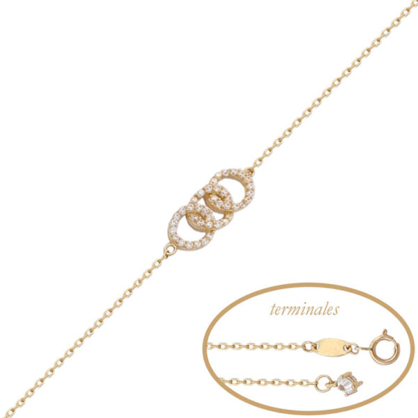 Pulsera oro 18kl alianzas circonitas