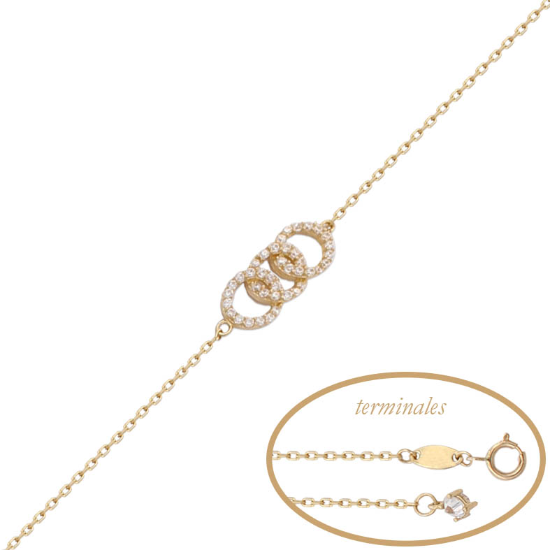 Pulsera oro 18kl alianzas circonitas