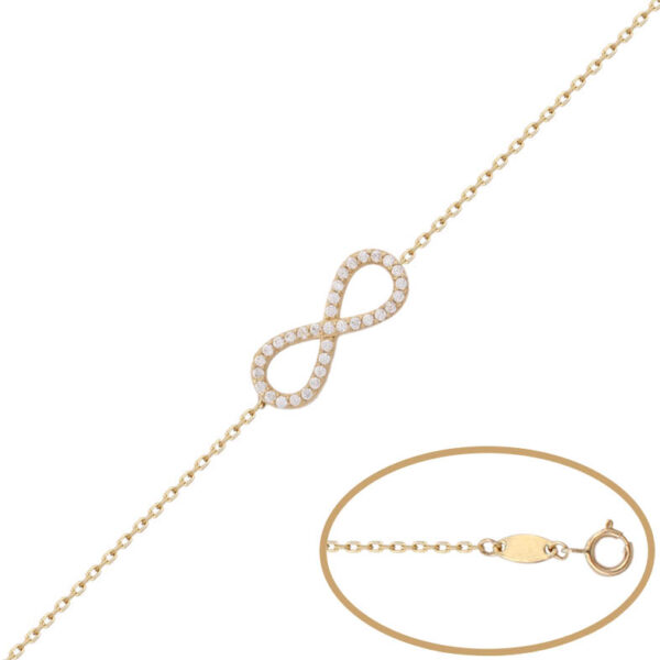 Pulsera oro 18kl infinito circonitas