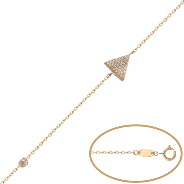 Pulsera triangulo oro 18kl circonitas