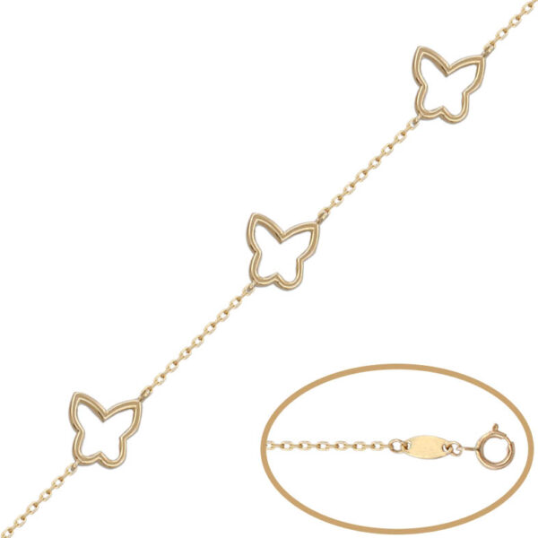 Pulsera oro 18kl - 3 mariposas
