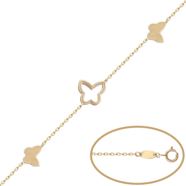 Pulsera oro 18kl - 3 mariposas