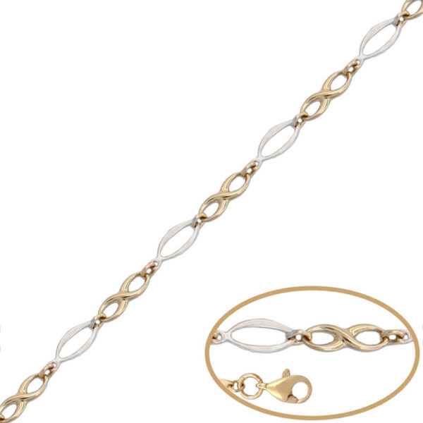 Pulsera oro 18kl bicolor infinitos