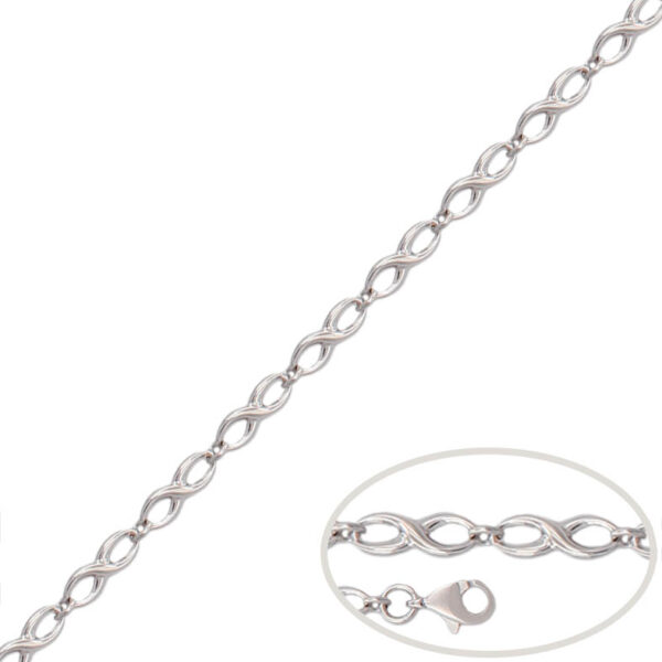 Pulsera oro blanco 18kl infinitos