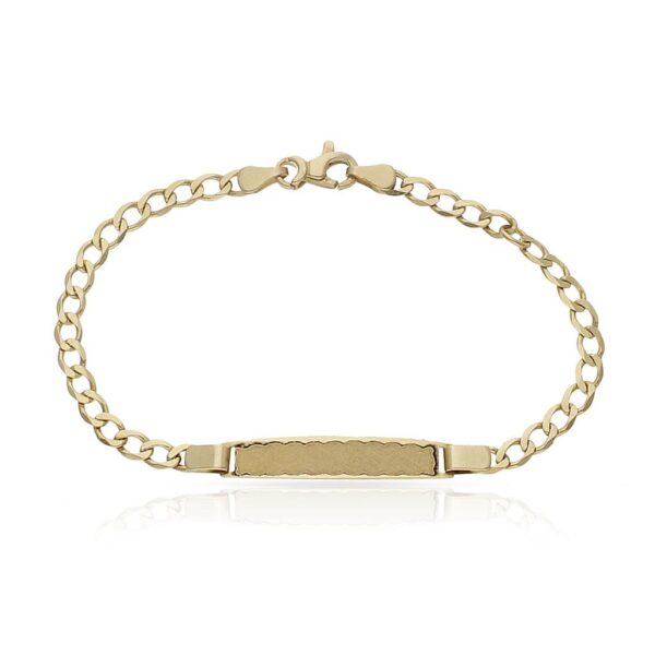 Pulsera oro 18kl oval plana placa