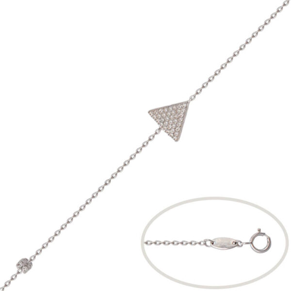 Pulsera triangulo oro blanco 18kl circon