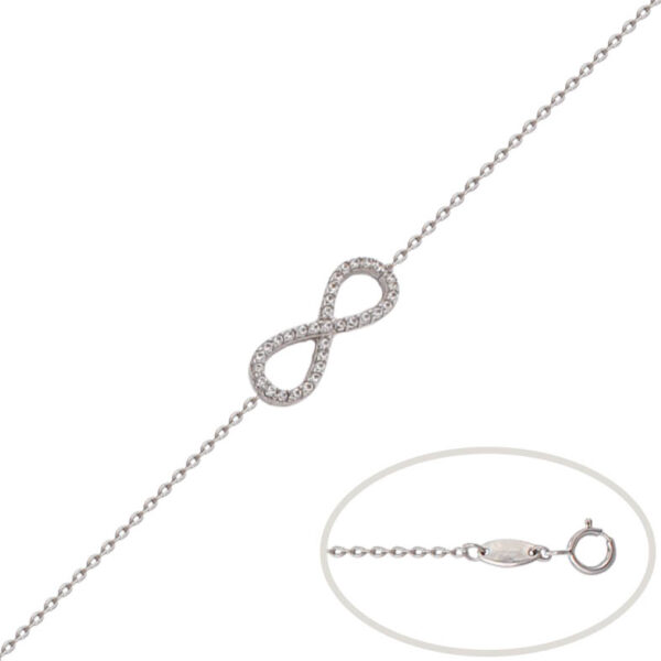 Pulsera oro blanco 18kl infinito circonita