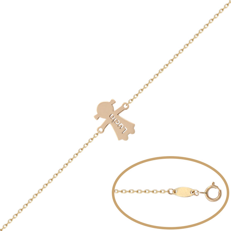 Pulsera oro 18kl niña + nombre