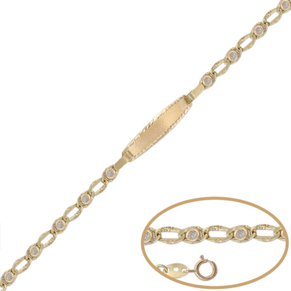 Pulsera oro 18kl circonitas - 12cm
