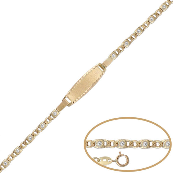 Pulsera oro 18kl circonitas - 14cm