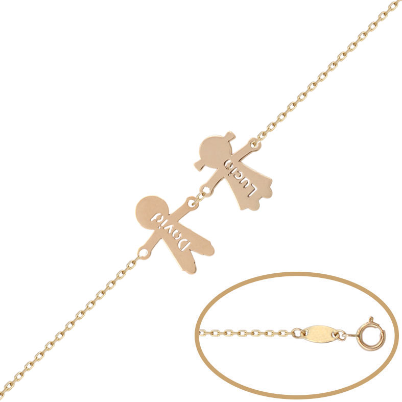 Pulsera oro 18kl niños nombres