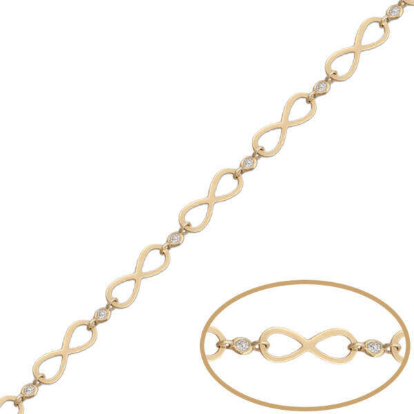 Pulsera oro 18kl infinitos circonitas