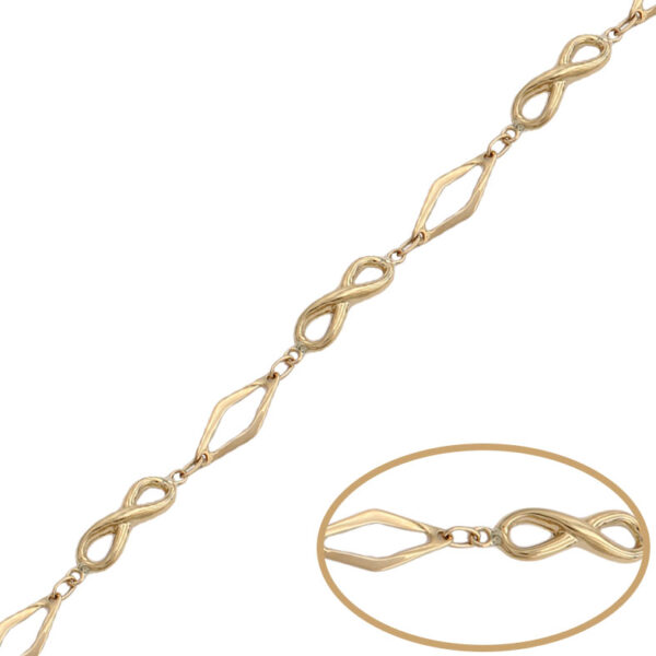 Pulsera oro 18kl infinitos + rombo