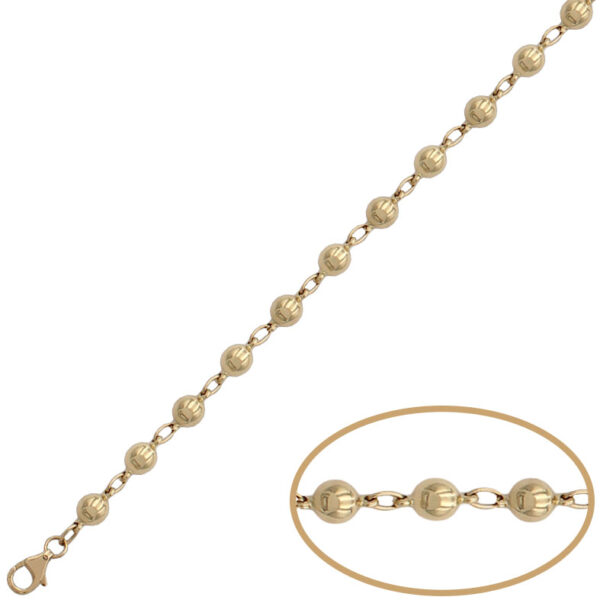 Pulsera oro 18kl bolas 5mm
