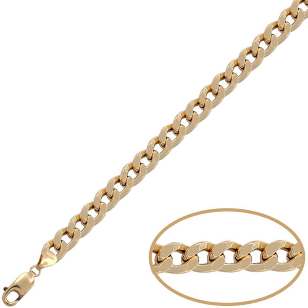 Pulsera oro 18kl barbada hueca - 7mm