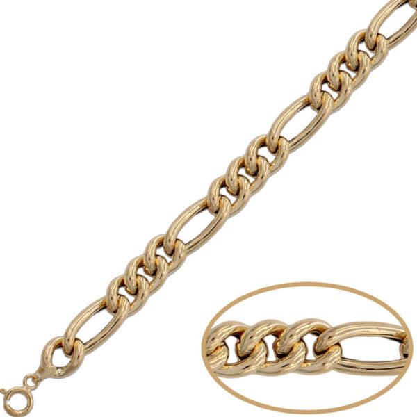 Pulsera oro 18kl hueca 3x1 - 9mm