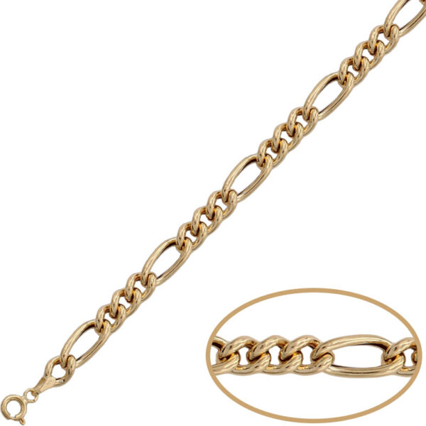 Pulsera oro 18kl hueca 3x1 - 6.50mm