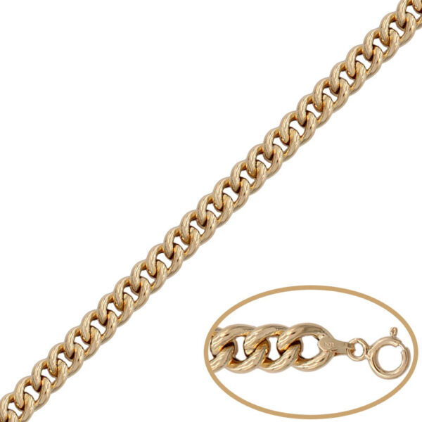 Pulsera oro 18kl barbada hueca - 7.50mm