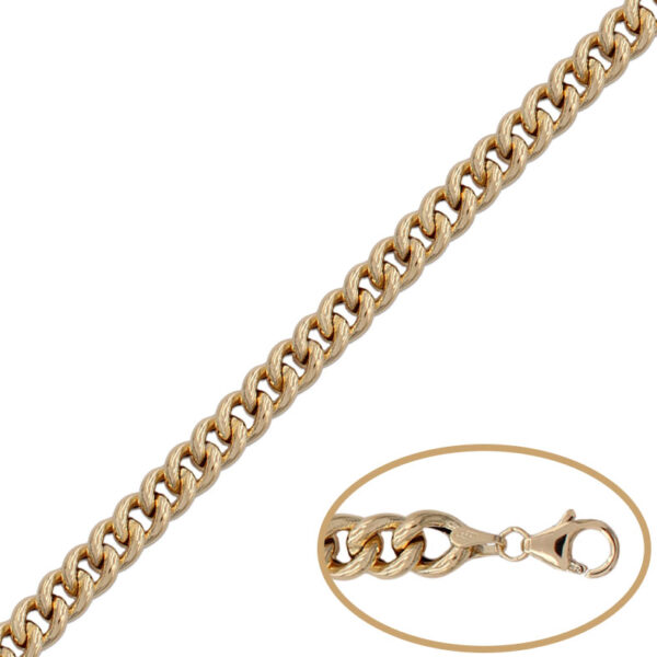 Pulsera oro 18kl barbada hueca - 6.50mm