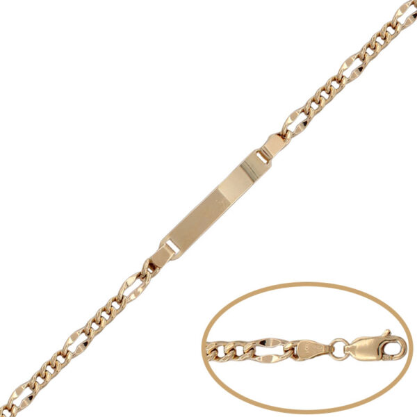 Pulsera oro 18kl placa 3x1 - 4mm