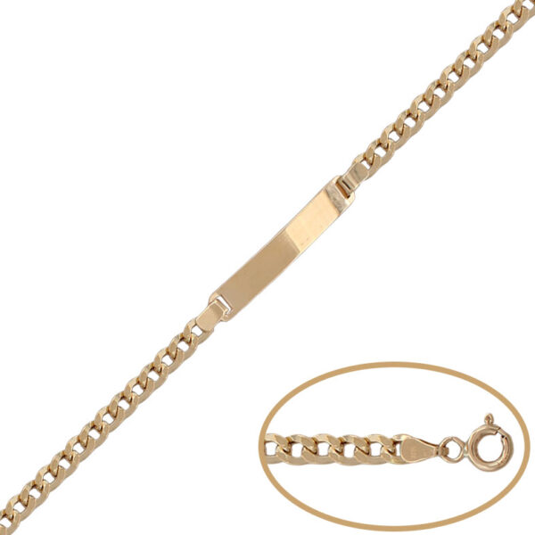 Pulsera oro 18kl placa barbada - 4mm