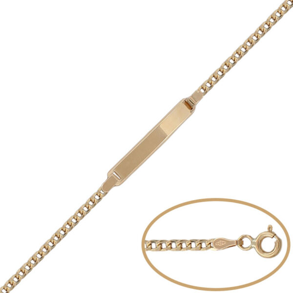 Pulsera  oro 18kl  placa barbada - 14.50cm