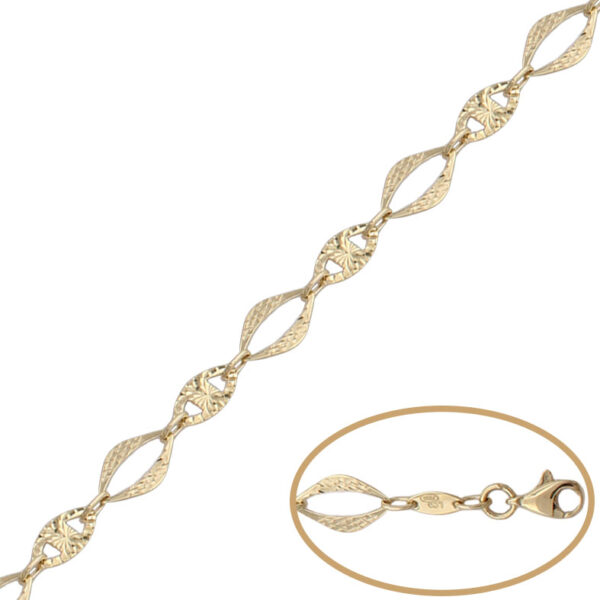 Pulsera oro 18kl calabrote + rombo