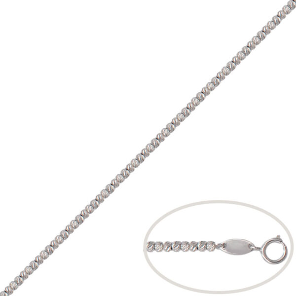 Pulsera oro blanco 18kl bolas talladas