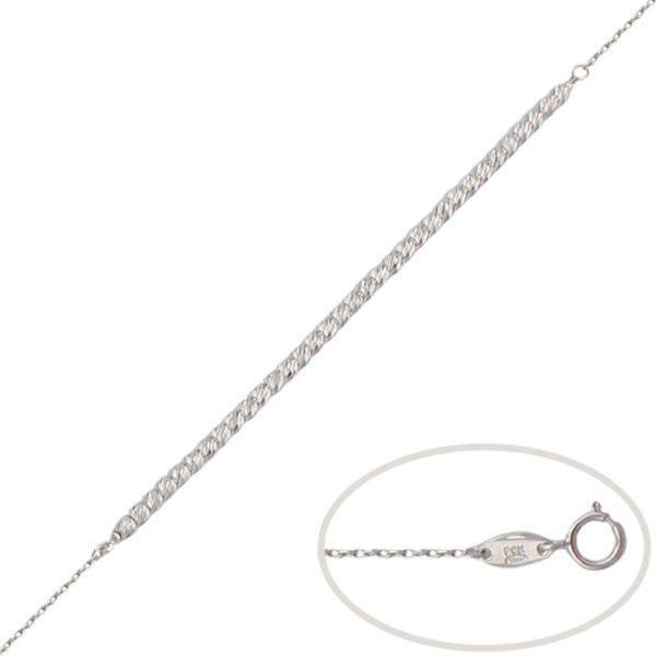 Pulsera oro blanco 18kl bolas talladas