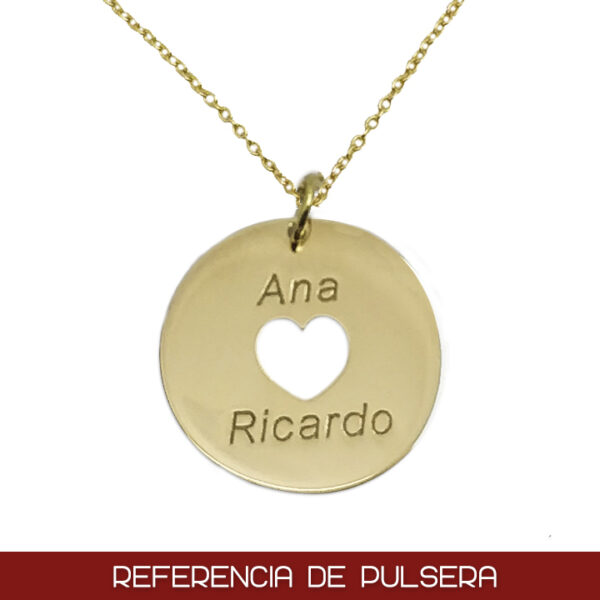 Pulsera oro 18kl circulo + corazon