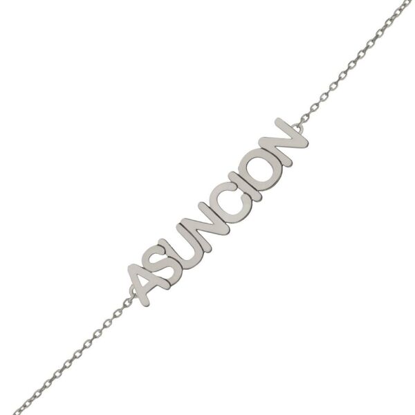 Pulsera oro blanco 18kl nombre pequeño