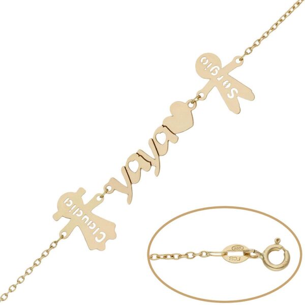 Pulsera oro 18kl yaya + niños